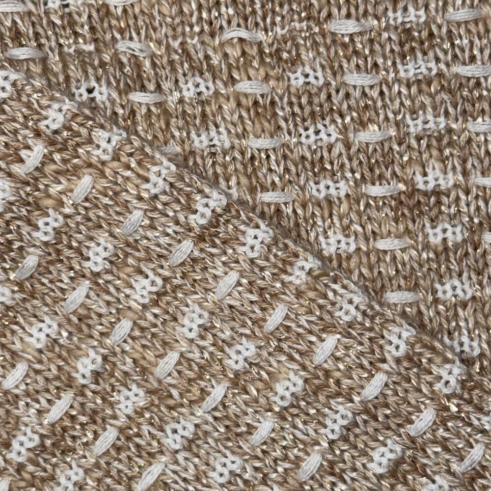 NEW Talbots Womens XS Polo Cardigan Dash Stripe Beige Tan Button Front Sweater - Picture 5 of 8